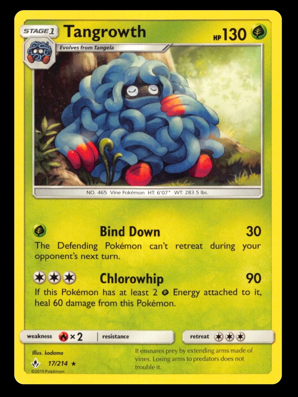POKEMON CARD TCG - Tangrowth - Unbroken Bonds - Rare - 17